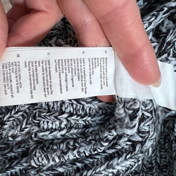 URBAN Heritage Textured Chunky Rib Knit Black/White Sweater Dress M - Picture 10 of 11